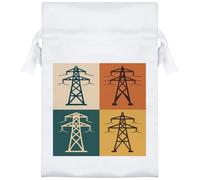 Azeeda 15cm 'Power Transmission Structures' Satin Drawstring Bag/Pouch (SB00128629)