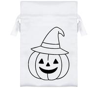 Azeeda 15cm 'Pumpkin with witches hat' Satin Drawstring Bag/Pouch (SB00127557)