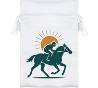 Azeeda 15cm 'Race Horse & Jockey' Satin Drawstring Bag/Pouch (SB00124485)