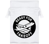 Azeeda 15cm 'Ready For Takeoff' Satin Drawstring Bag/Pouch (SB00126393)