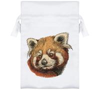 Azeeda 15cm 'Red Panda Portrait' Satin Drawstring Bag/Pouch (SB00128289)