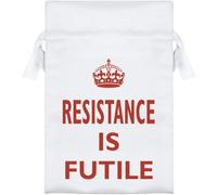 Azeeda 15cm 'Resistance Is Futile' Satin Drawstring Bag/Pouch (SB00149817)