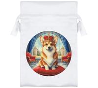 Azeeda 15cm 'Royal Welsh Corgi' Satin Drawstring Bag/Pouch (SB00127317)