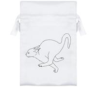 Azeeda 15cm 'Running Scared Cat' Satin Drawstring Bag/Pouch (SB00122597)