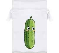 Azeeda 15cm 'Sad Cucumber' Satin Drawstring Bag/Pouch (SB00156801)