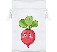 Azeeda 15cm 'Sad Radish' Satin Drawstring Bag/Pouch (SB00156521)