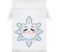 Azeeda 15cm 'Sad Snowflake' Satin Drawstring Bag/Pouch (SB00156689)