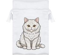 Azeeda 15cm 'Selkirk Rex Cat' Satin Drawstring Bag/Pouch (SB00145101)