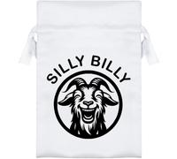 Azeeda 15cm 'Silly Billy Goat' Satin Drawstring Bag/Pouch (SB00139833)