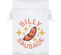 Azeeda 15cm 'Silly Sausage' Satin Drawstring Bag/Pouch (SB00132305)