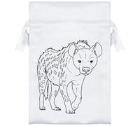 Azeeda 15cm 'Spotted Hyena Prowling' Satin Drawstring Bag/Pouch (SB00122357)