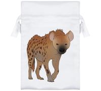 Azeeda 15cm 'Spotted Hyena Prowling' Satin Drawstring Bag/Pouch (SB00122361)