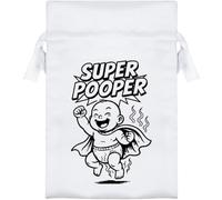 Azeeda 15cm 'Super Pooper' Satin Drawstring Bag/Pouch (SB00132069)