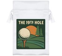 Azeeda 15cm 'The 19th Hole Golf' Satin Drawstring Bag/Pouch (SB00124553)