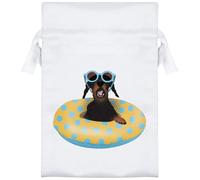 Azeeda 15cm 'Wagging Tails & Sunshine Vibes' Satin Drawstring Bag/Pouch (SB00122389)