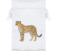 Azeeda 15cm 'Wild Cheetah' Satin Drawstring Bag/Pouch (SB00139573)