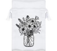 Azeeda 15cm 'Wildflower Bouquet' Satin Drawstring Bag/Pouch (SB00145741)