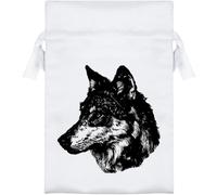 Azeeda 15cm 'Wolf Portrait' Satin Drawstring Bag (SB00162868)