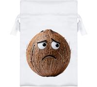 Azeeda 15cm 'Worried Coconut' Satin Drawstring Bag/Pouch (SB00159244)