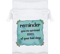 Azeeda 15cm 'You've Survived 100% Of Your Bad Days' Satin Drawstring Bag/Pouch (SB00134845)