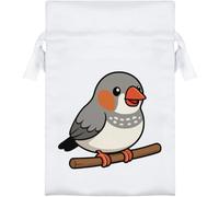 Azeeda 15cm 'Zebra Finch' Satin Drawstring Bag/Pouch (SB00136217)