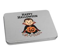 Azeeda 170mm 'Happy Halloween Vampire' Metal Hinged Tin/Storage Box (TT00296453)