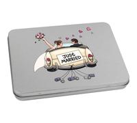 Azeeda 170mm 'Just Married Couple Car' Metal Hinged Tin/Storage Box (TT00251792)