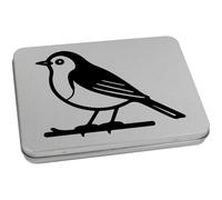 Azeeda 170mm 'Robin on a Branch' Metal Hinged Tin/Storage Box (TT00292913)