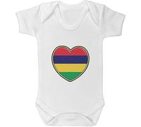Azeeda 18-24 Month 'Mauritius Flag Heart' Baby Grow/Bodysuit (GR00116934)