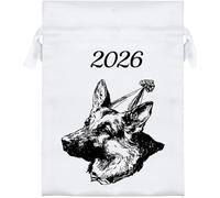 Azeeda 18cm '2026 German Shepherd' Satin Drawstring Bag/Pouch (SB00137514)