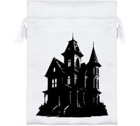 Azeeda 18cm 'Abandoned Haunted Victorian House' Satin Drawstring Bag/Pouch (SB00133666)