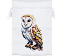 Azeeda 18cm 'Barn Owl' Satin Drawstring Bag/Pouch (SB00155326)