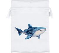 Azeeda 18cm 'Blue Whale Shark' Satin Drawstring Bag/Pouch (SB00136102)