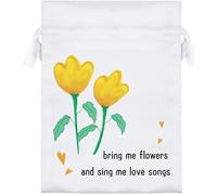 Azeeda 18cm 'Bring Me Flowers' Satin Drawstring Bag/Pouch (SB00139130)