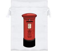 Azeeda 18cm 'British Red Pillar Box' Satin Drawstring Bag/Pouch (SB00158845)