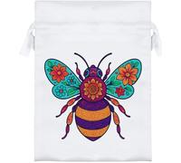 Azeeda 18cm 'Bumble Bee Mandala' Satin Drawstring Bag/Pouch (SB00131030)