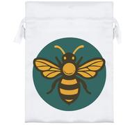 Azeeda 18cm 'Bumble Bee Motif' Satin Drawstring Bag/Pouch (SB00124378)
