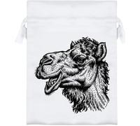 Azeeda 18cm 'Camel Portrait' Satin Drawstring Bag/Pouch (SB00161985)