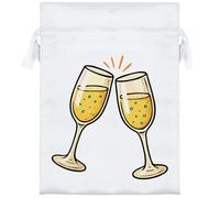 Azeeda 18cm 'Clinking Celebration Glasses' Satin Drawstring Bag/Pouch (SB00127370)