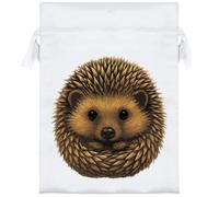 Azeeda 18cm 'Cute Curled-Up Hedgehog With Spikes' Satin Drawstring Bag/Pouch (SB00130030)