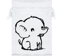 Azeeda 18cm 'Cute Elephant Sitting' Satin Drawstring Bag (SB00162605)
