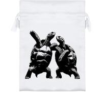 Azeeda 18cm 'Dancing Tortoises' Satin Drawstring Bag/Pouch (SB00138570)