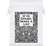 Azeeda 18cm 'Decorative Make A List' Satin Drawstring Bag/Pouch (SB00154790)
