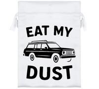 Azeeda 18cm 'Eat My Dust Retro Station Wagon' Satin Drawstring Bag/Pouch (SB00129674)
