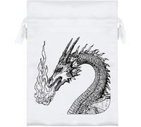 Azeeda 18cm 'Fire Breathing Dragon' Satin Drawstring Bag/Pouch (SB00156974)