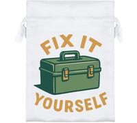 Azeeda 18cm 'Fix It Yourself Tool Box Home Repair' Satin Drawstring Bag/Pouch (SB00133758)