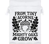 Azeeda 18cm 'From Tiny Acorns Mighty Oaks Grow' Satin Drawstring Bag/Pouch (SB00132062)