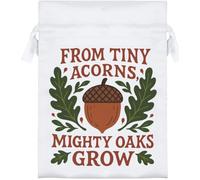 Azeeda 18cm 'From Tiny Acorns Mighty Oaks Grow' Satin Drawstring Bag/Pouch (SB00132066)