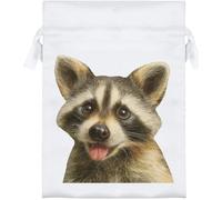 Azeeda 18cm 'Funny Raccoon' Satin Drawstring Bag/Pouch (SB00153462)