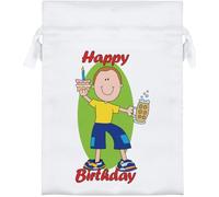 Azeeda 18cm 'Happy Birthday' Satin Drawstring Bag/Pouch (SB00134874)